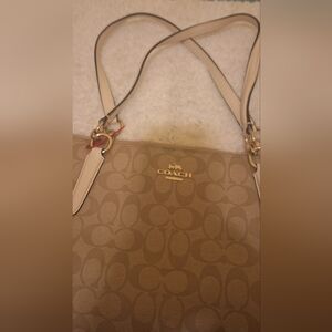 Coach Tan Signature Tote Bag  EUC